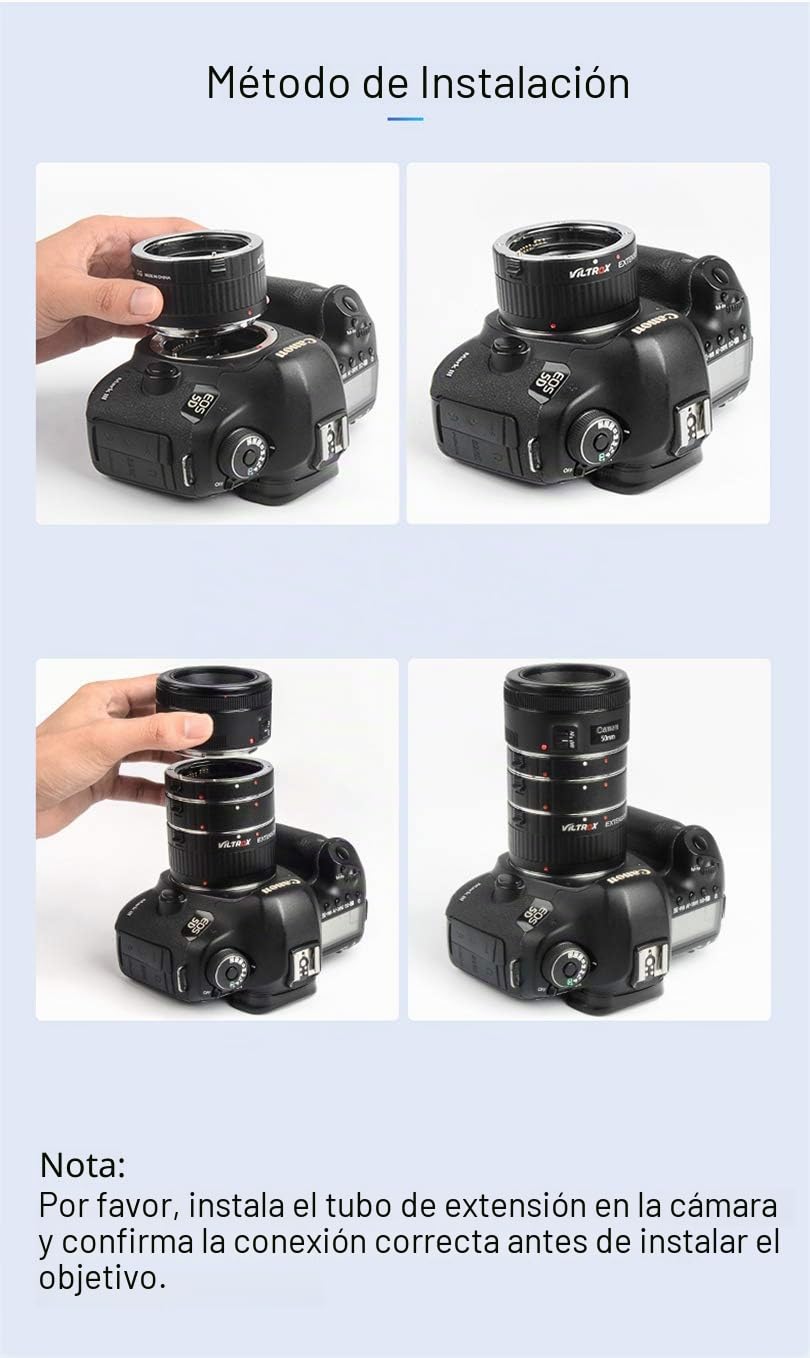VILTROX DG-C Tubo de Extensión Macro Enfoque Automático para Canon EF EF-S Lente EOS 1100D 700D 650D 5D 6D 7D