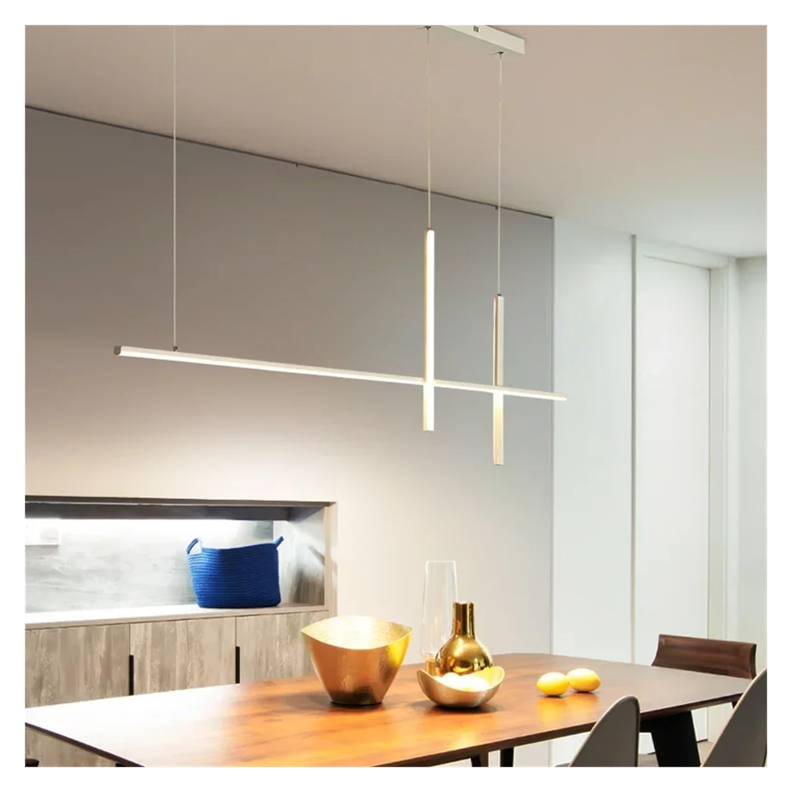 Lampada a Sospensione LED Minimalista - Apparecchio Moderno per Sala da Pranzo o Bar, Design Lucido e Lussuoso, Perfetto per l'arredamento e l'atmosfera della casa, un'elegante Alternativa a