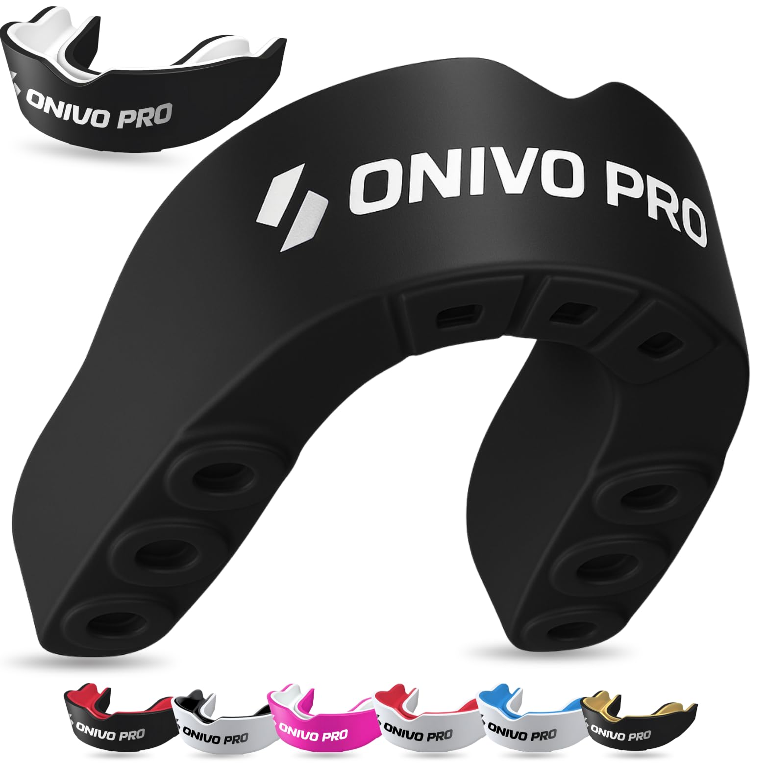 Dual Layer Sports Mouth Guard for Kids & Junior Below 11 Years, Premium Protection Gum Shield Kids with Case, Boil and Bite Mouthguard for Boxing, Rugby, MMA, Karate, Hockey & Contact Sports