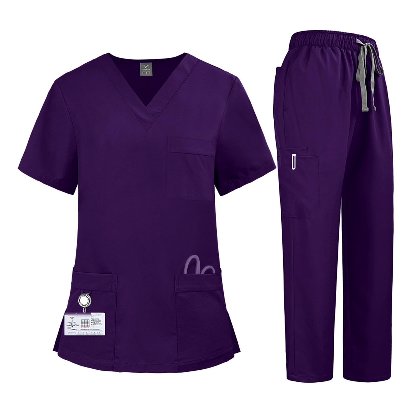 Uniforme De Enfermera Conjunto de dos piezas uniforme médico y enfermero secado rápido for hombres mujeres(Color9,XL)