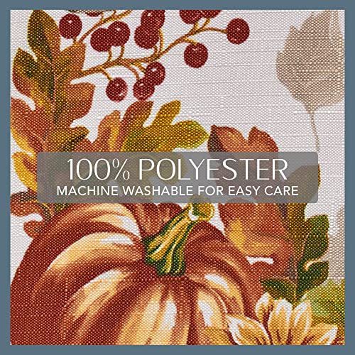 Elrene Home Fashions Swaying Leaves Bordered Fall Napkins, Seasonal Dinner Napkins For Formal Or Everyday Use, 17" X 17", Set Of 8 #TOP4