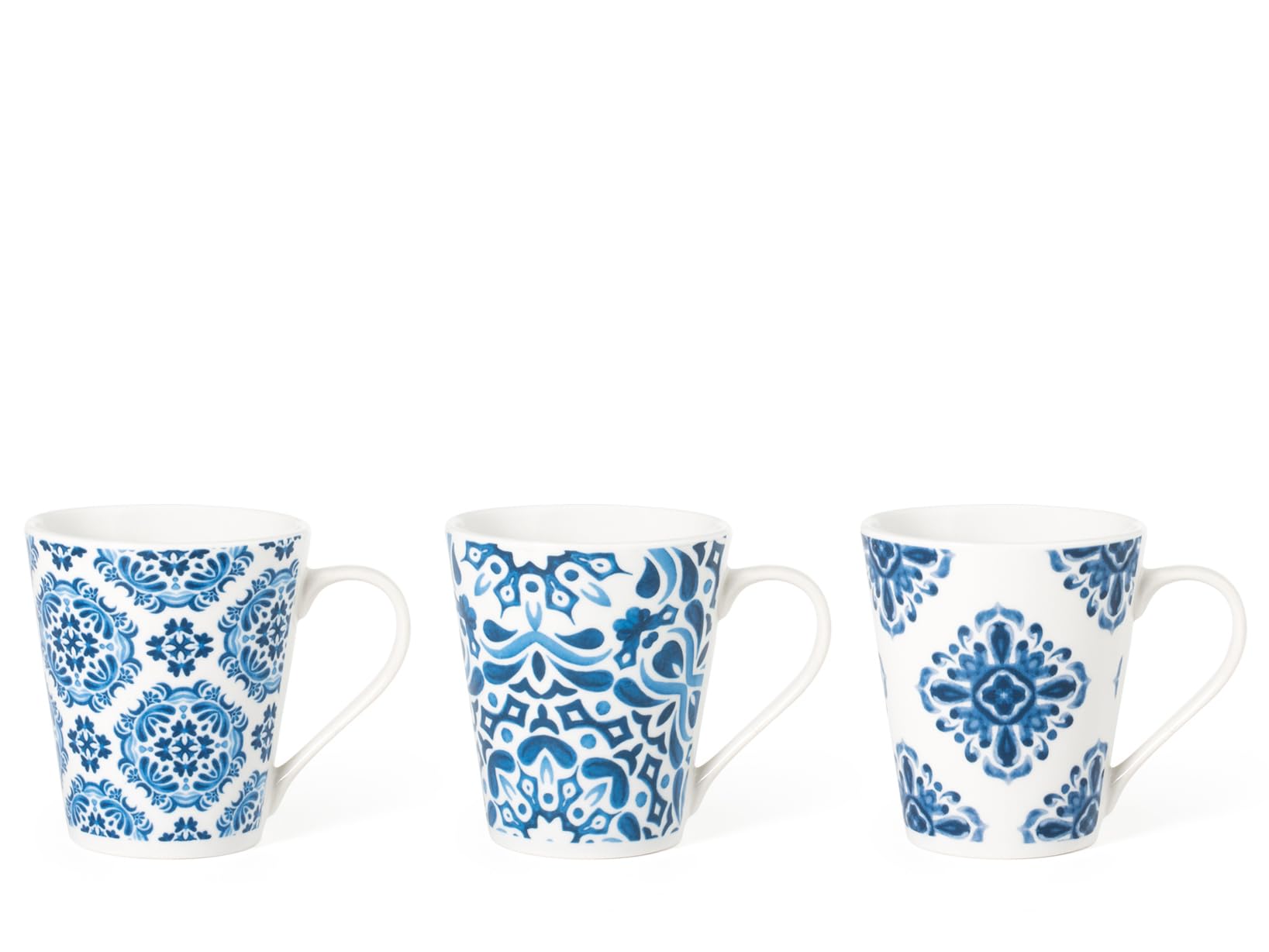 ROYAL NORFOLK Marinella Set of 12 Porcelain Cups, Conical, 310 cc