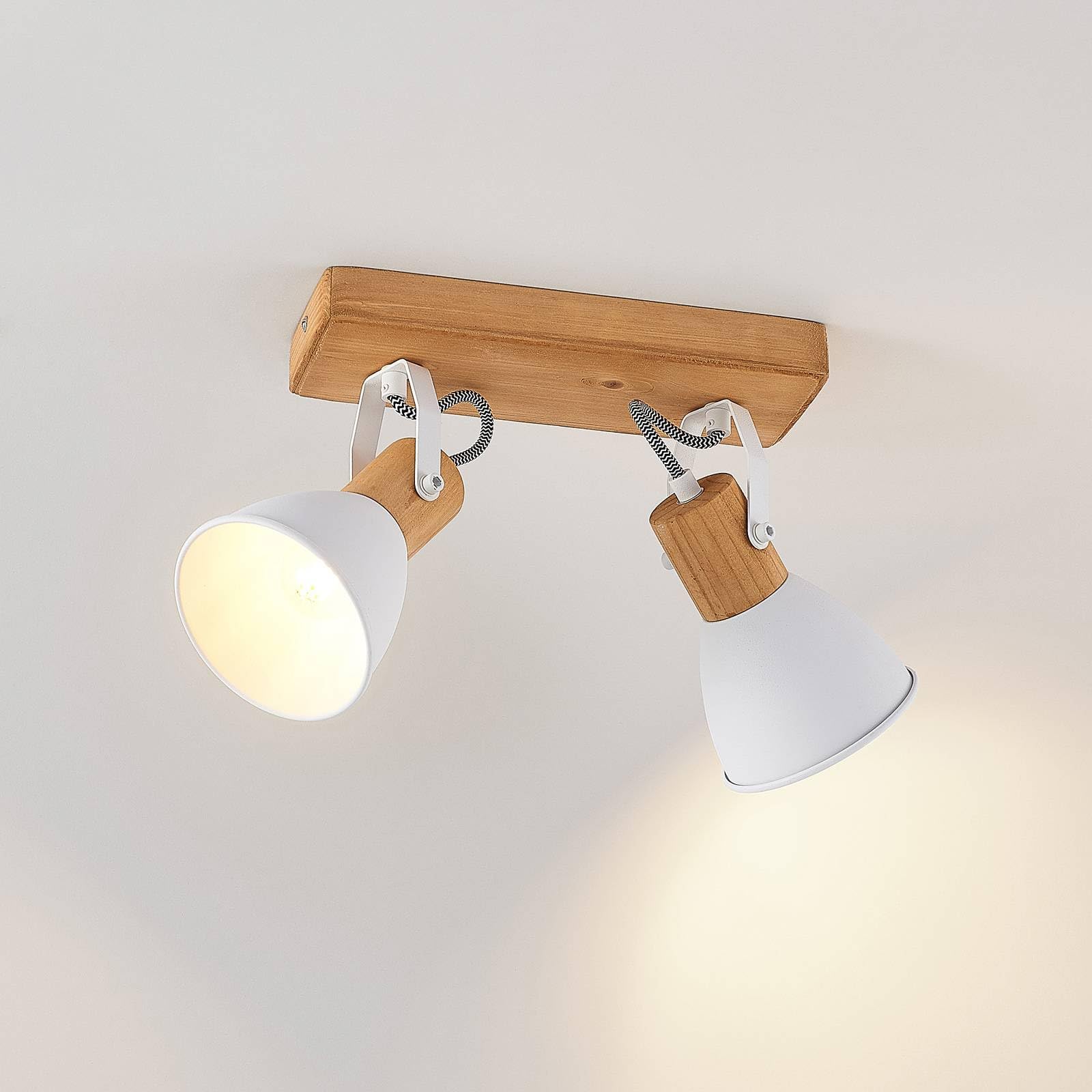 Lindby Faretto dimmerabile (Scandinavo) colore Ocra, in Legno ad es. Soggiorno & Sala da pranzo Lampada incasso plafoniera applique