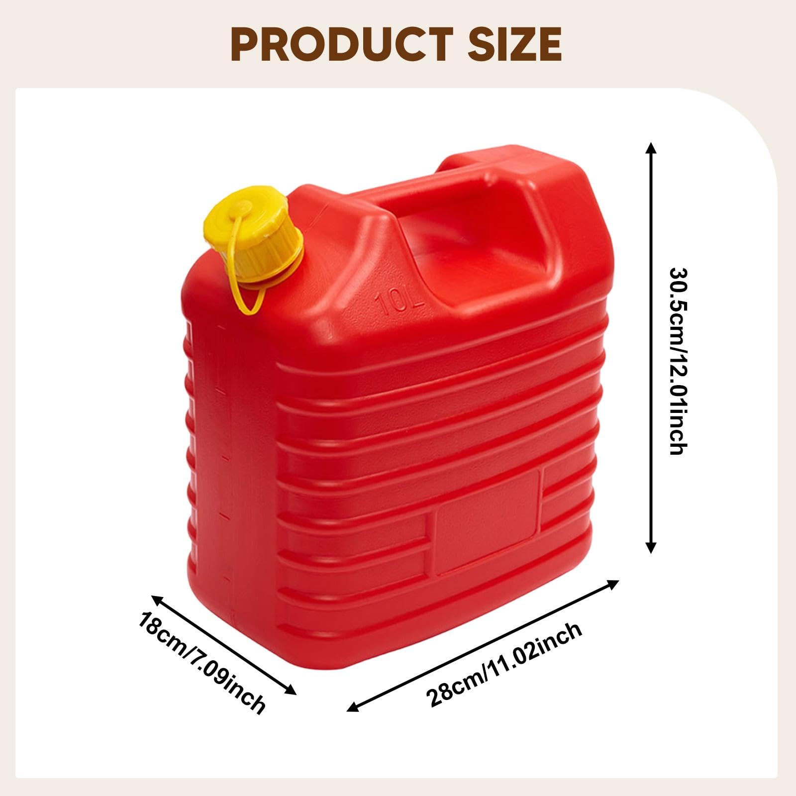 Tanica per Carburante Multiuso in Pp Contenitore Benzina Portatile con Manico Serbatoio Olio per Veicoli Jerrycan per Trasportare Liquidi Adatto per, 10 L