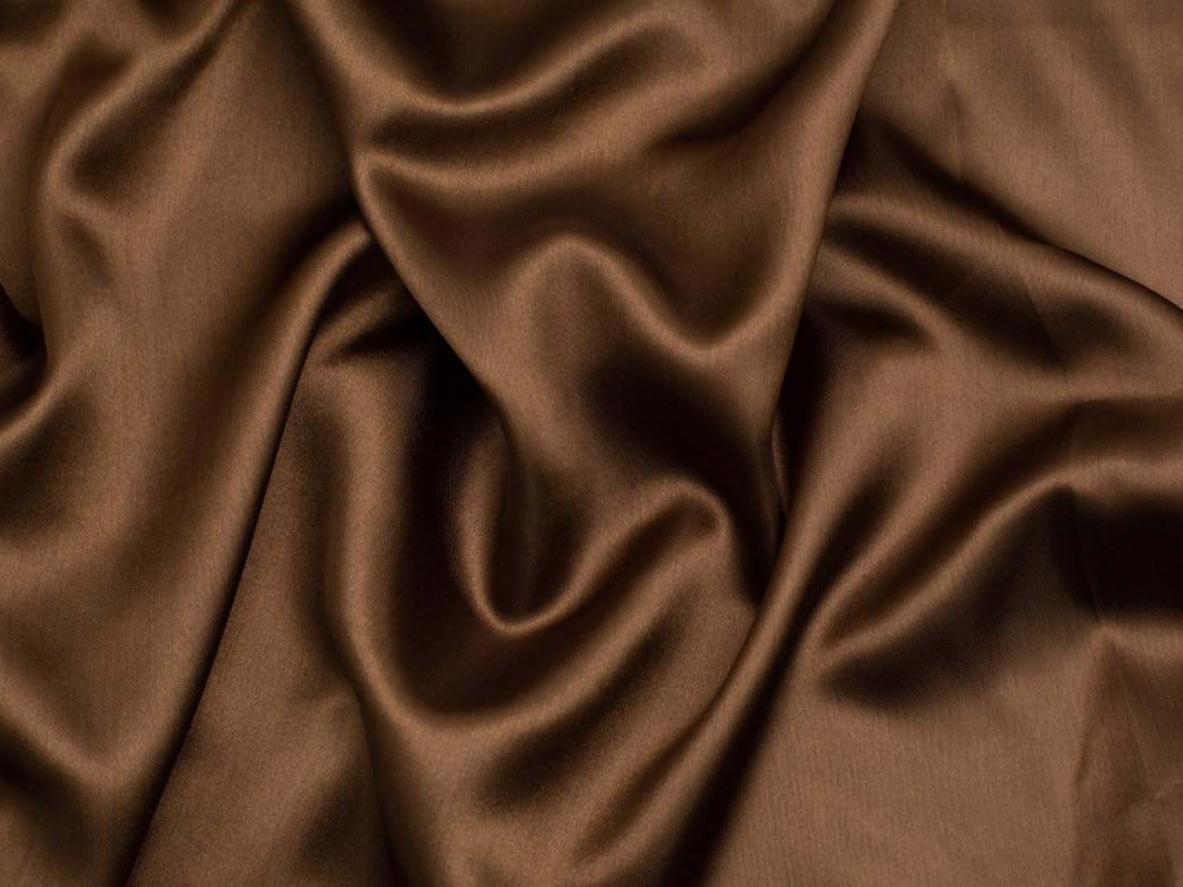 Minerva Core Range Liquid Satin Fabric Brown - Lightweight & Suitable for Dressmaking - Approx Width: 150cm / 60" - Sold per metre