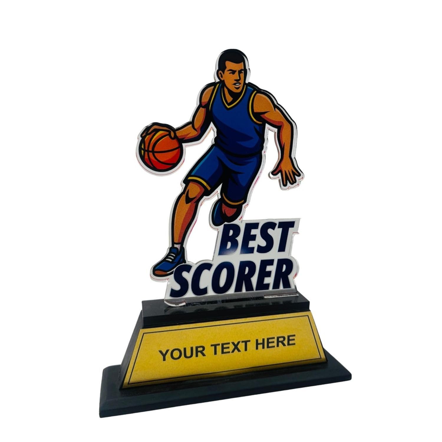 Acrylic Basketball Best Scorer Trophy 8 Inch | Customizable Player Award with Wooden Base | UV Printed Sports Trophy for Tournament, School & Events-picture-29