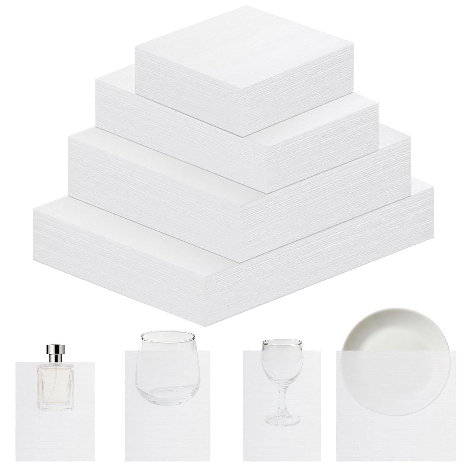 200 Pack Foam Protector Bags for Dishes Glassware with Bubble Cushion and Fragile Labels Thin Moving Packaging