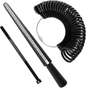 Accmor Ring Sizer Measuring Tool Set, Plastic Ring Gauges with Finger Sizer Mandrel, Four Size Ring Stick Jewelry Mandrel and Ring Gauge Finger Sizing Ring Sizer Tools for Jewelry Making
