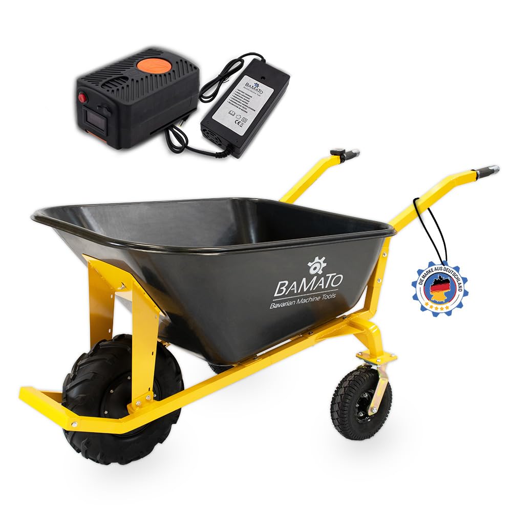 BAMATO Elektro Schubkarre MTR-200 fahrbar 200kg Tragkraft 160L Mulde 400W