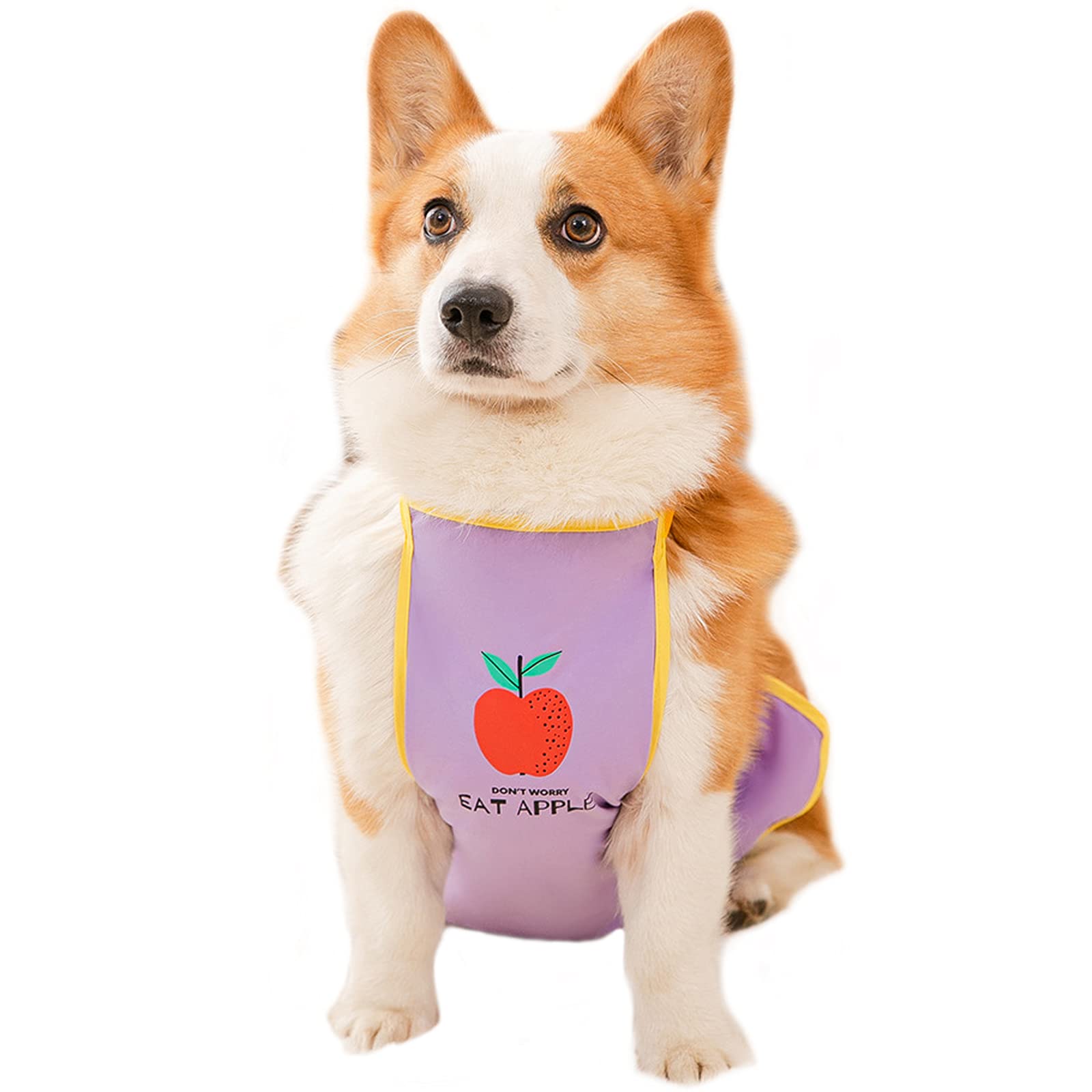 Dog Belly Vest Harness Waterproof Belly Apron Fruit Printed Short Leg Dog Costume for Puppy Small Medium Dogs (M:Purple)