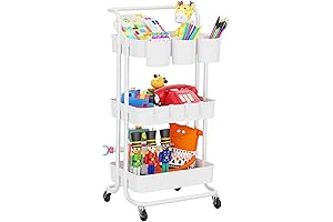 LEHOM 3-Tier Rolling Cart for Art Supplies: Keep Your Creative Space Organized