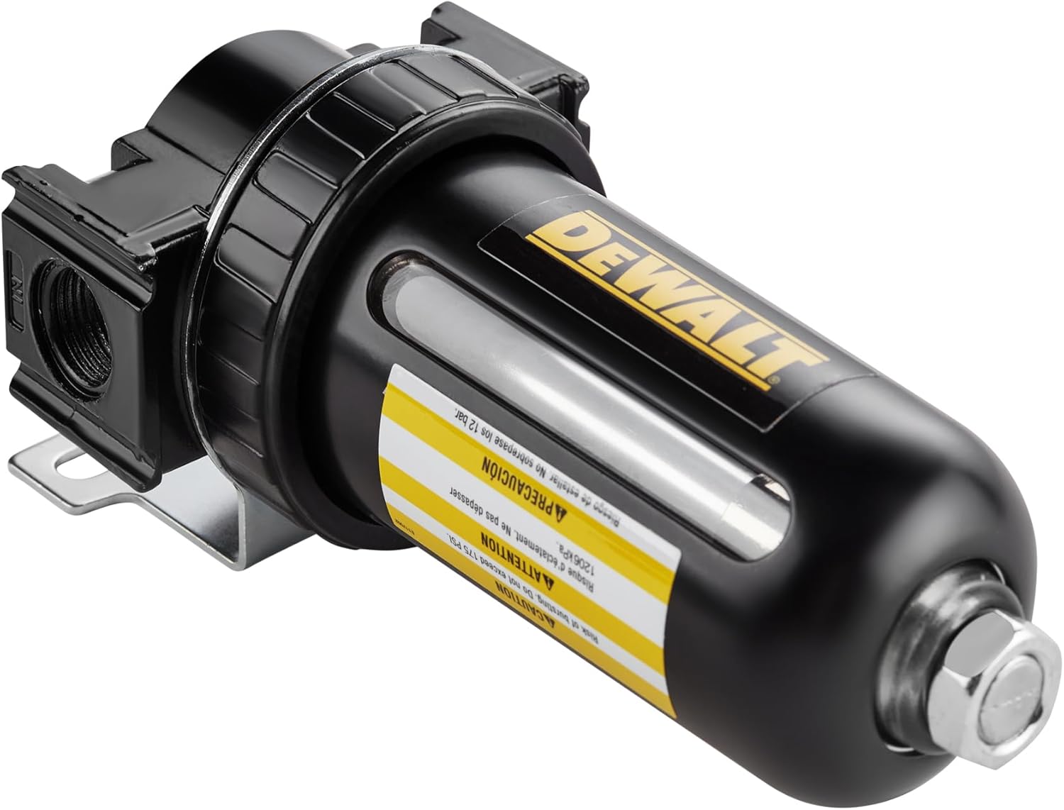 DEWALT 3/8" NPT Inline Desiccant Dryer with Clear Windows for Viewing Desiccant Life Status, High Efficiency Moisture Removal for Compressed Air Systems