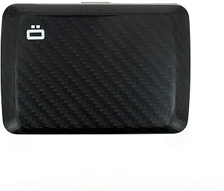 Ã–GON Designs - Stockholm V2 Aluminium Wallet, water resistant, metal lock, RFID Blocking, 10 Cards and banknotes - Genuine Carbon Fiber Large Weave