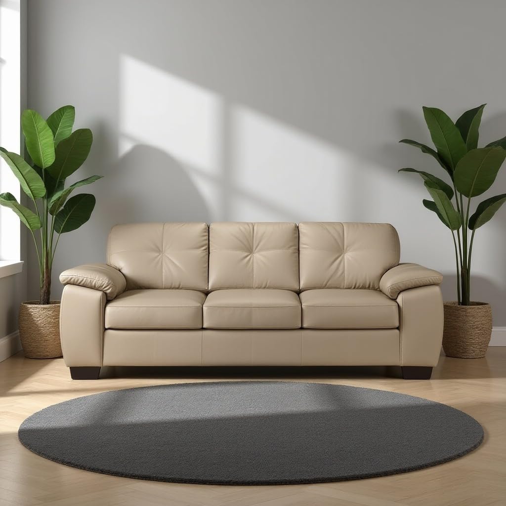 Torque - Antos 3 Seater Leatherette Sofa (Beige) | 3 Person Sofa | Sofa Set for Living Room, Home Office, Bedroom Furniture | 3 Years Warranty.-image-13