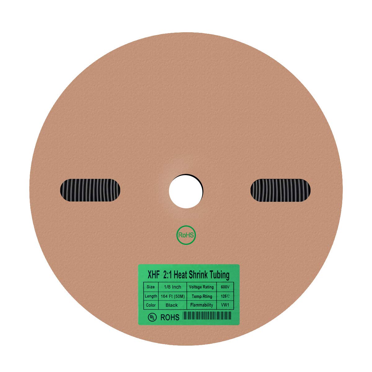 Tubo termorestringente XHF 2:1 da 0,3 cm, in poliolefina, lunghezza 4,5 m, colore nero