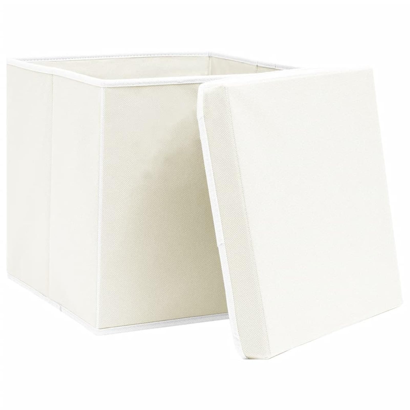 Aufbewahrungsboxen mit Deckel 4 STK Spielzeugkiste, Aufbewahrungskiste, Kleideraufbewahrung, Kleideraufbewahrung & Organisation, Weiß 32×32×32 cm Stoff