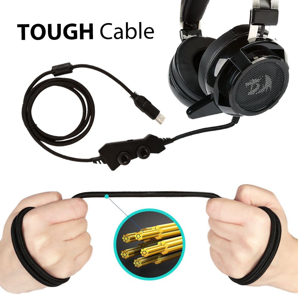 Close-up of the inline control unit with volume and vibration dials