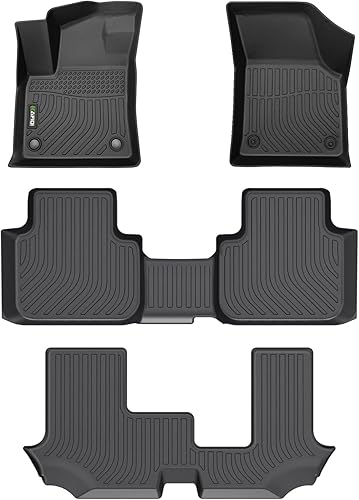 HAFIDI Alfombrillas aptas para VW Atlas 2018-2024 2025 (banco de 7 pasajeros) protección para todo tipo de clima, revestimientos de piso de