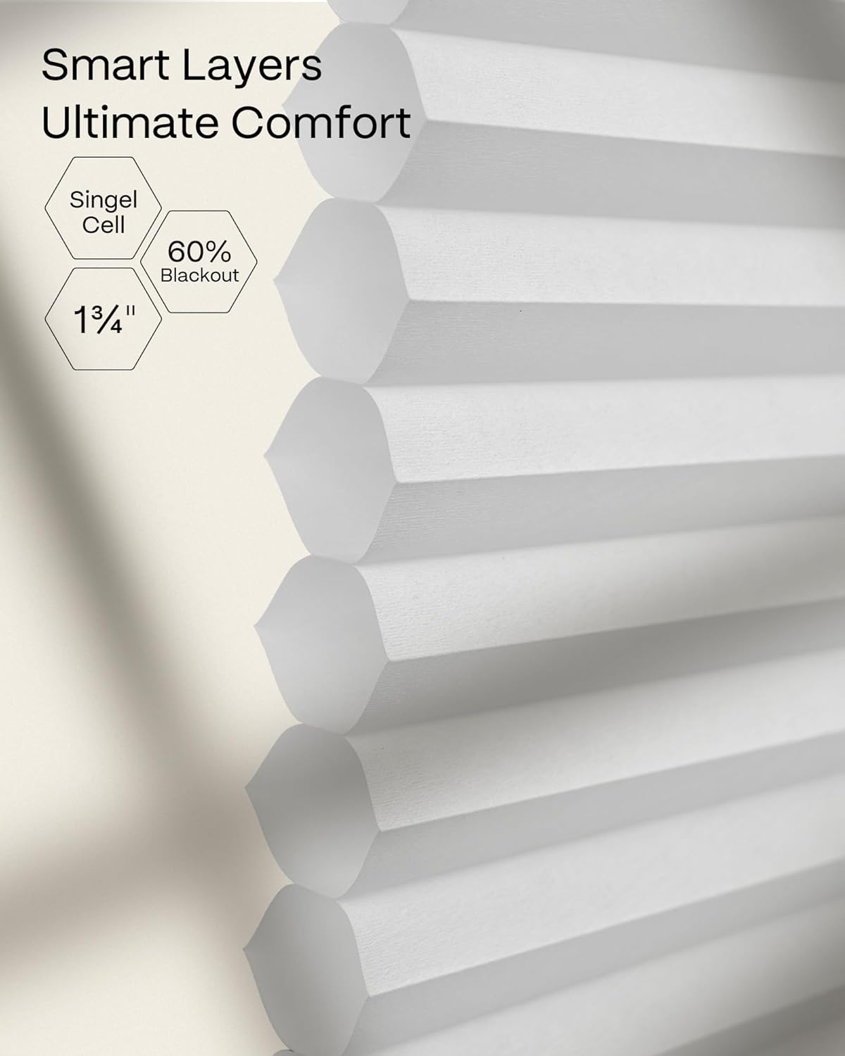 Graywind Motorized Day Night Cellular Shades Powered by Eve Compatible with Alexa Google Siri, Automatic 1-3/4"Cell Honeycomb Blinds s for Indoor Windows Doors, Custom Size, Beige/White