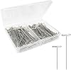 Benvo 150Pcs Steel T-Pins Assorted Two Sizes Wig Pins Nickel Plated Sewing Pins Quilting Pins Needles Pin with T-bar Head for Blocking Knitting Modelling Crafts Projects1.5 inch,2 inch