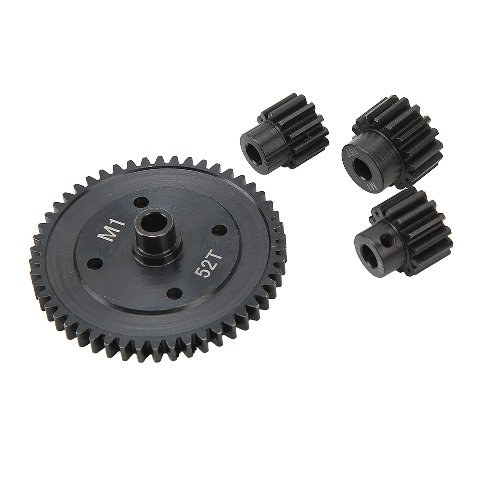 Engranaje principal de 52 dientes con engranajes de piñón de 12, 14 y 16 dientes, conjunto de engranajes de acero M1 de 5 mm para coches de control remoto a escala 1/8 y 1/7,