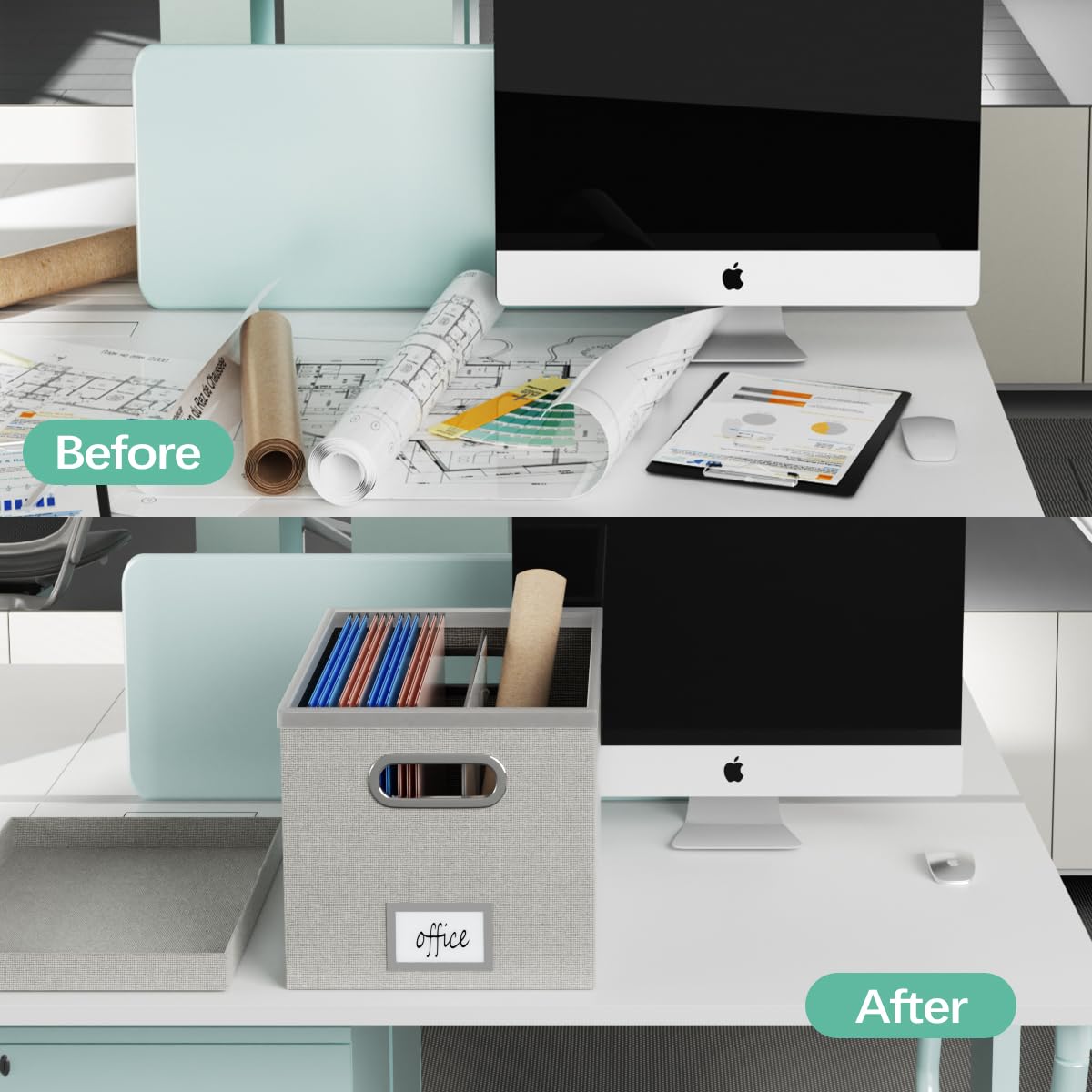 Caja Organizadora De Archivos Con Sistema Colgante Y Tapa