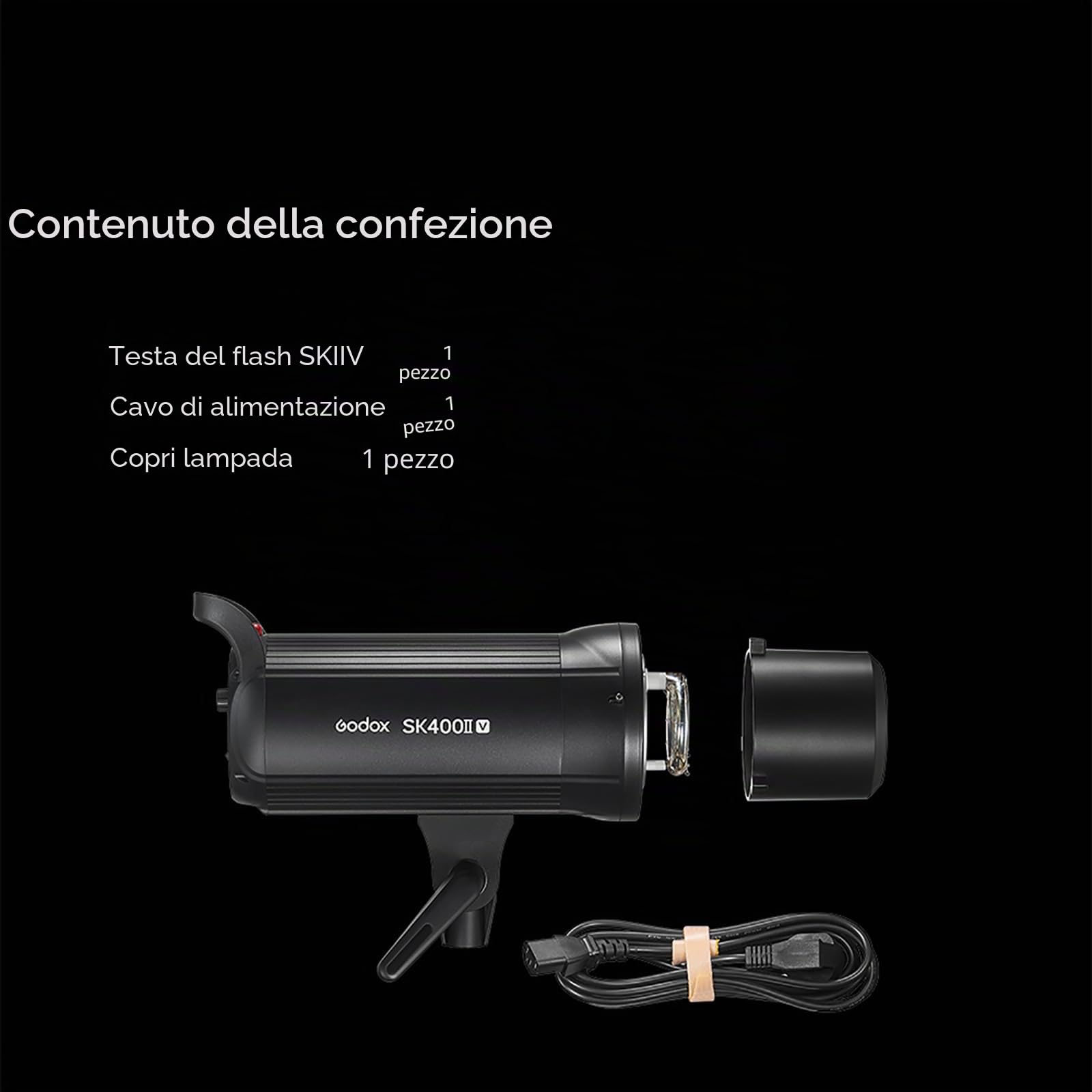 GODOX SK400II-V 400Ws Photo Studio, 2.4GHz GN65 5600±200K Strobe Light | Bowens Mount, con LED Modellabile Lampada, Tempo di Riciclaggio 0.1-1.5s, Sistema X Wireless 2.4GHz