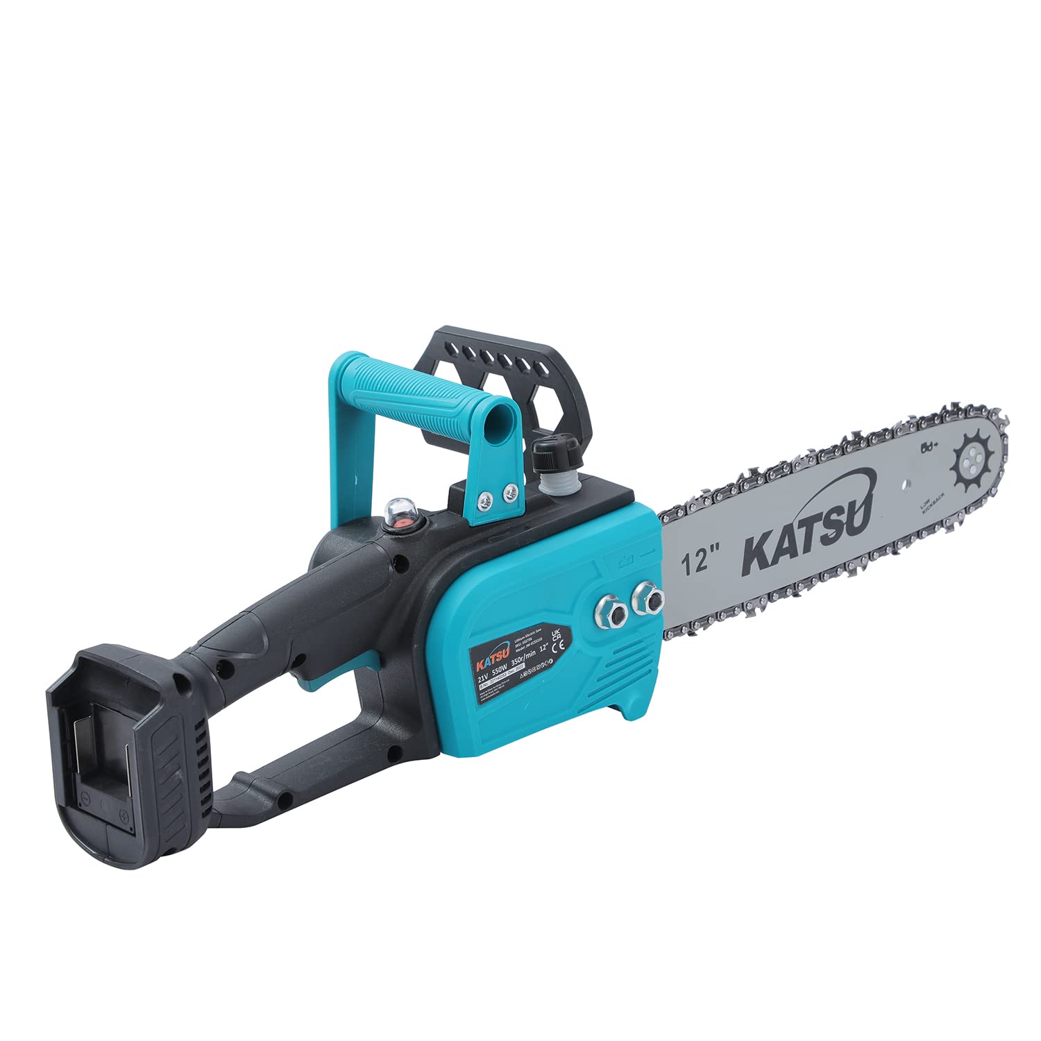 KATSU FIT-BAT 21V Motosierra a Batería Brushless 12 Pulgada, Motor sin Escobillas Motosierra Eléctrica para Cortar Madera Podar Recortar Jardinería, sin Batería 102736