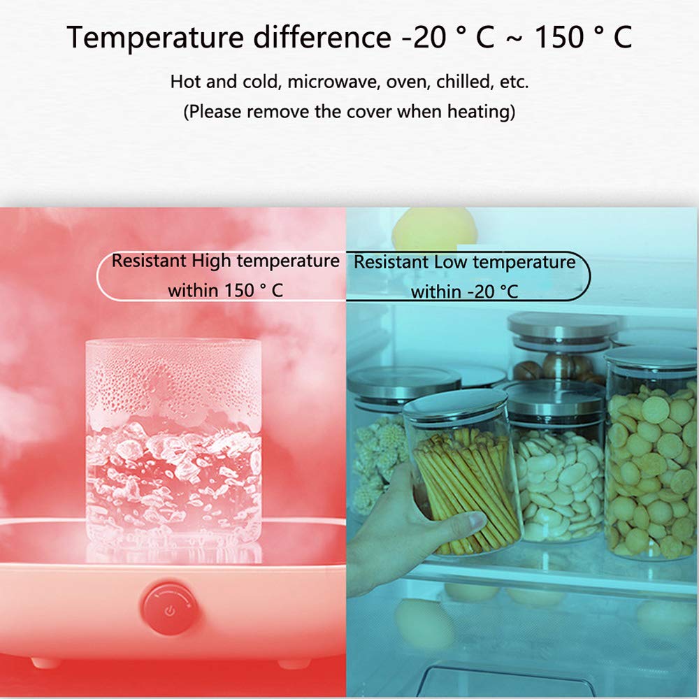 Dauerhaft Set Glas Vorratsdosen, Vorratsgläser aus Borosilikatglas Küche Lebensmittel Lagerung Behälter mit Deckel - 1000ml/750ml/500ml/300ml Küche, Transparent