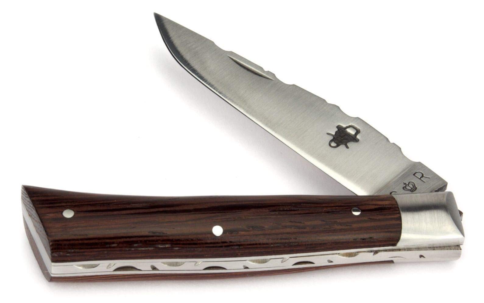 handmade regional french knife 9 cm - model ALPIN - wenge wood handle - blade stainless steel 12C27