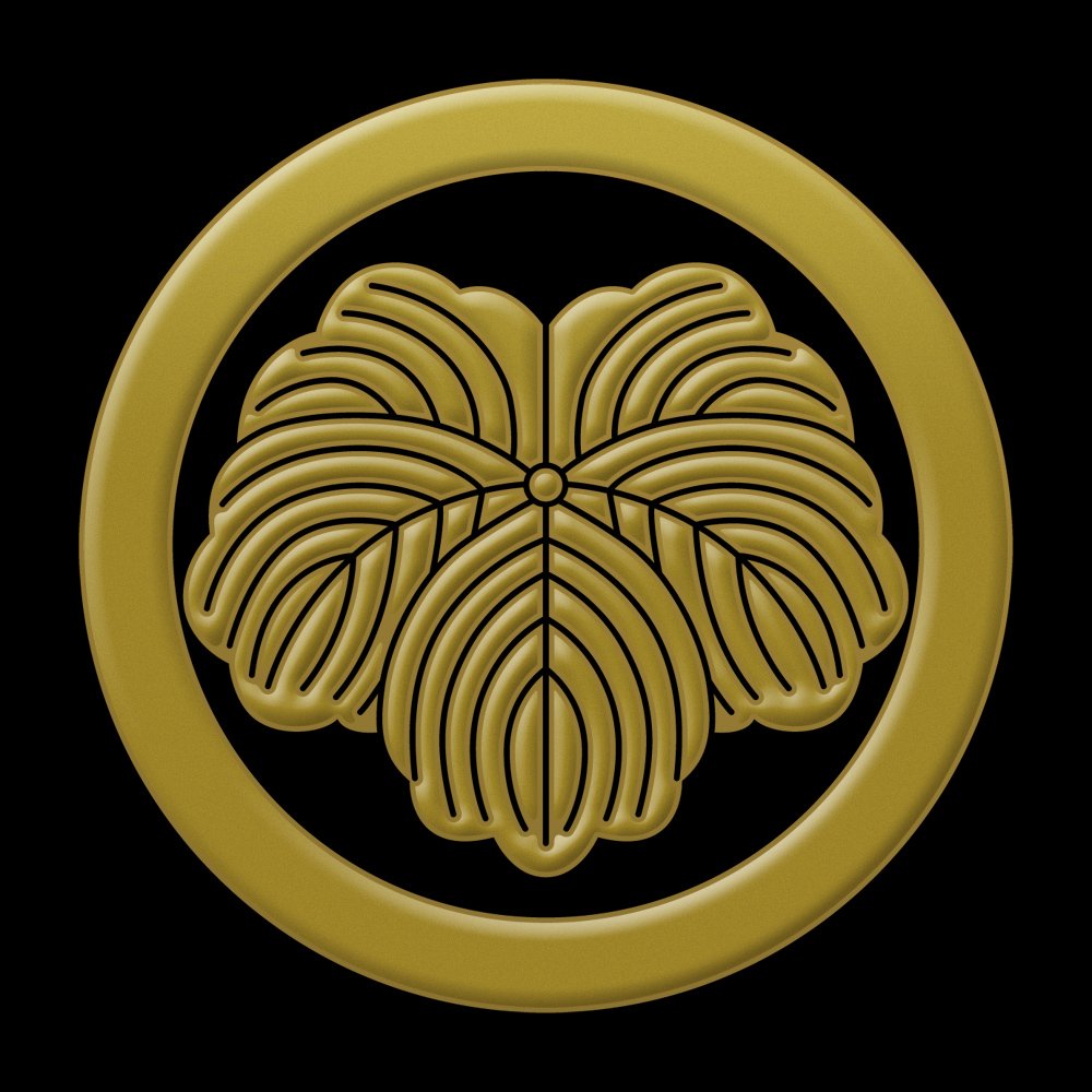 丸に蔦　金焼物　家紋 丸に中陰蔦 金焼物 家紋