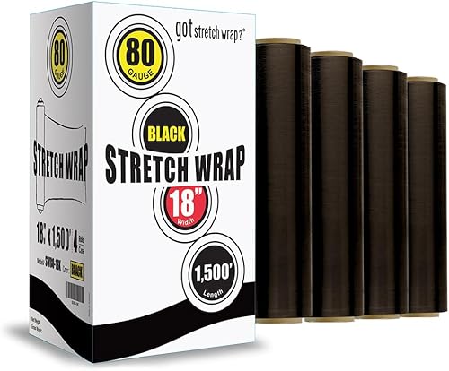 Miniatura 8 de 8NET - Rollos de película de plástico de envoltura elástica de color rojo resistente calibre 80 para embalaje de paletas de mudanza y embalaje, 4