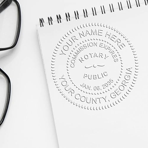 Miniatura 8 de Sello de notario premium Sello de notario rojo suave GA, ideal para notario público de Georgia, totalmente compatible con el tablero de notario de