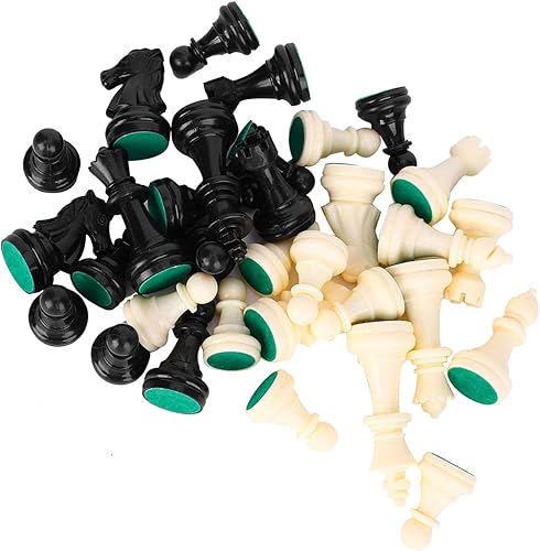 Miniatura 7 de Dioche Solo piezas de ajedrez de plástico, 32 piezas de ajedrez, juego de ajedrez internacional completo para tablero de ajedrez, reemplazo de
