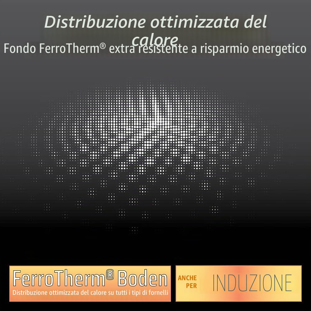 GSW Set di pentole e padelle Gourmet Granit – Set di pentole e padella di alta qualità con coperchio, anche per induzione e forno, in alluminio pressofuso, 7 pezzi, nero