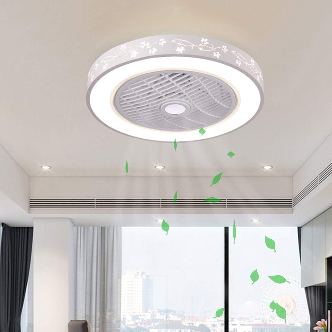 Ceiling Fan with LED Lighting, Fan Light with Remote Control Dimmable 46W LED Ceiling Light, Adjustable Wind Speed Quiet Ceiling Fan Living Room Bedroom Children's Room Ceiling Lamp (A-50CM) [Energy Class A++]