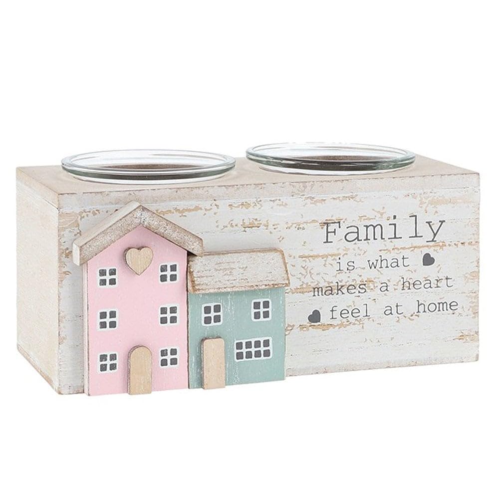 Shudehill Giftware Love Lane Double Family Tealight Holder 330025