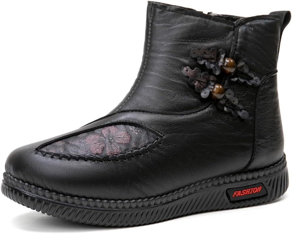 Sheep wool winter plus velvet warm mother shoes non-slip waterproof soft-soled middle-aged and elderly snow boots