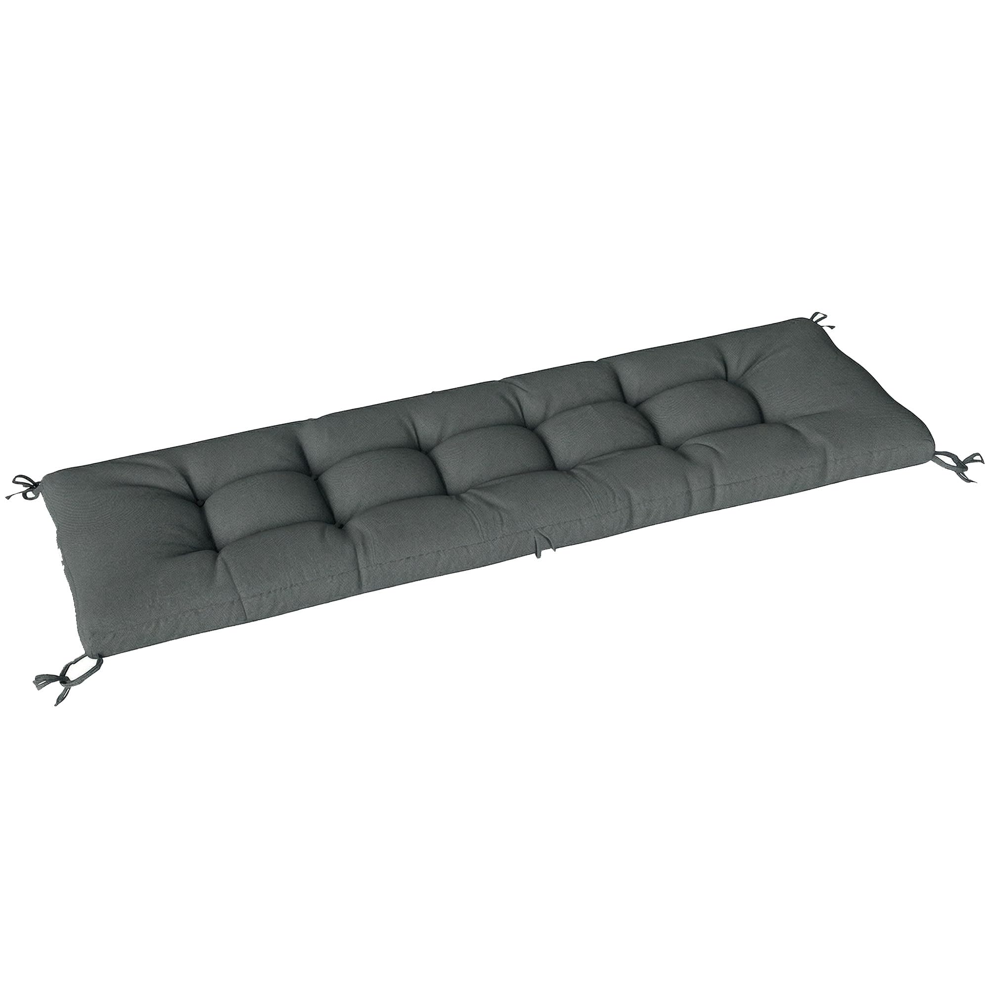 Outsunny Coussin Bain de Soleil Chaise Longue en Mousse à Mémoire, avec Sangles de Fixation, Protection UV50+, Coussin de Banc Matelas Assise pour Canapé Banc de Jardin, 198x65x13cm, Gris foncé