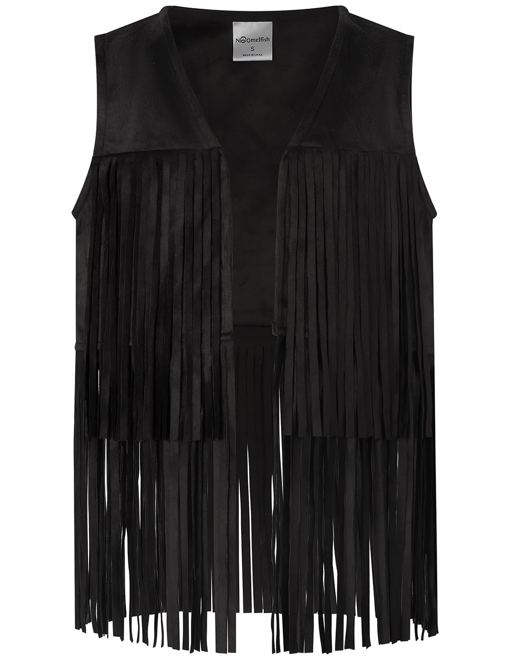 Noomelfish Girls Faux Suede Fringe Vest Sleeveless Boho Tassels Jacket Cardigan (5-12 Years)