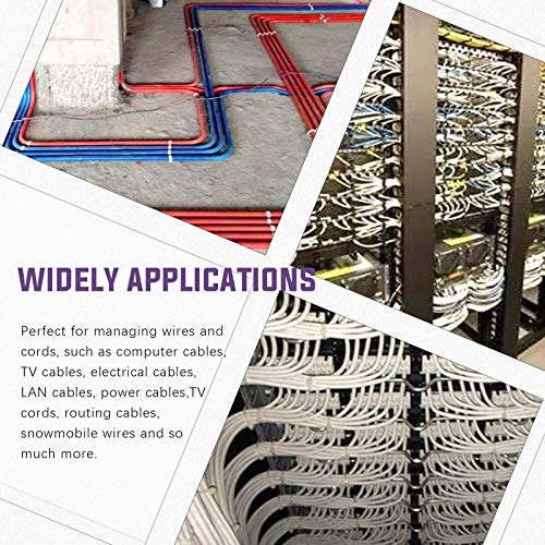 Swpeet 120 Pack Black 1/4 Inch Nylon Plastic R-Type Cable Clips Clamp Kit, Nylon Screw Mounting Cord Fastener Clips With 120 Pack Screws For Wire Management (1/4 Inch, Black) #TOP6