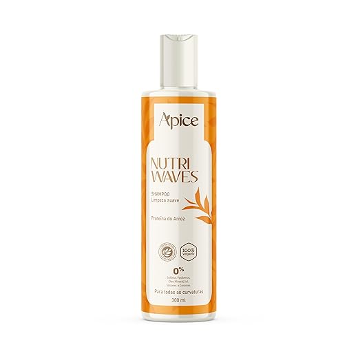 Ápice Shampoo Nutri Waves | Limpeza Suave com Nutrição para Cabelos Cacheados, Ondulados, Crespos e em Transição | 300ml