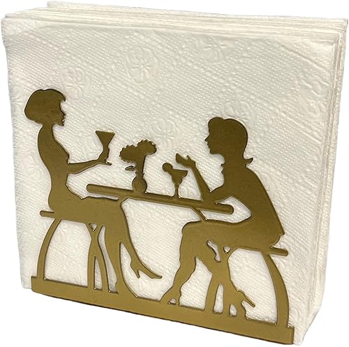 Miniatura 1 de Decorelax Servilletero de metal para el hogar cocina restaurante picnic organizador de papel de mesa temático para mujer dispensador vertical de
