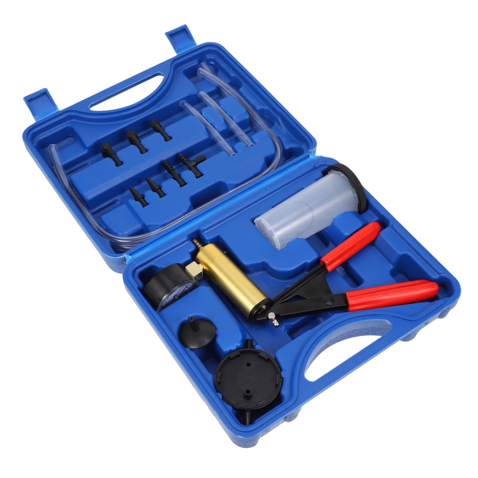 VOSAREA Pompe Manuelle à Vide Bleue pour Purgeur Liquide Frein Outil de Remplacement Huile de Frein Auto Kit Professionnel Fer et Plastique Entretien Voiture
