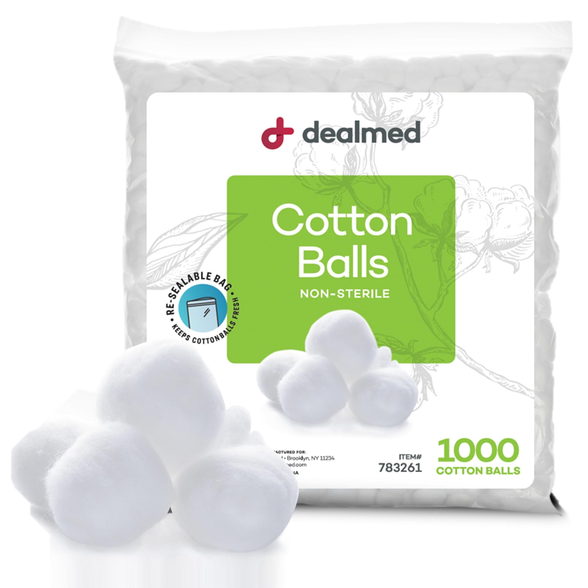 Amazon.com : Dealmed 1000 ct. Cotton Balls for Face, Makeup