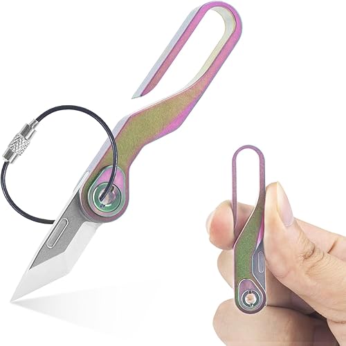 Miniatura 9 de ThruNite Llavero pequeño de aleación de titanio, herramienta EDC para llaves, mini cuchillo plegable de bolsillo con llavero, organizador de llaves,