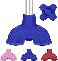 Vista 9 de supregear Puntas de bastón, repuesto de base cuádruple autónoma para caminar y plegar, almohadillas de goma resistentes de 4 puntas para bastones