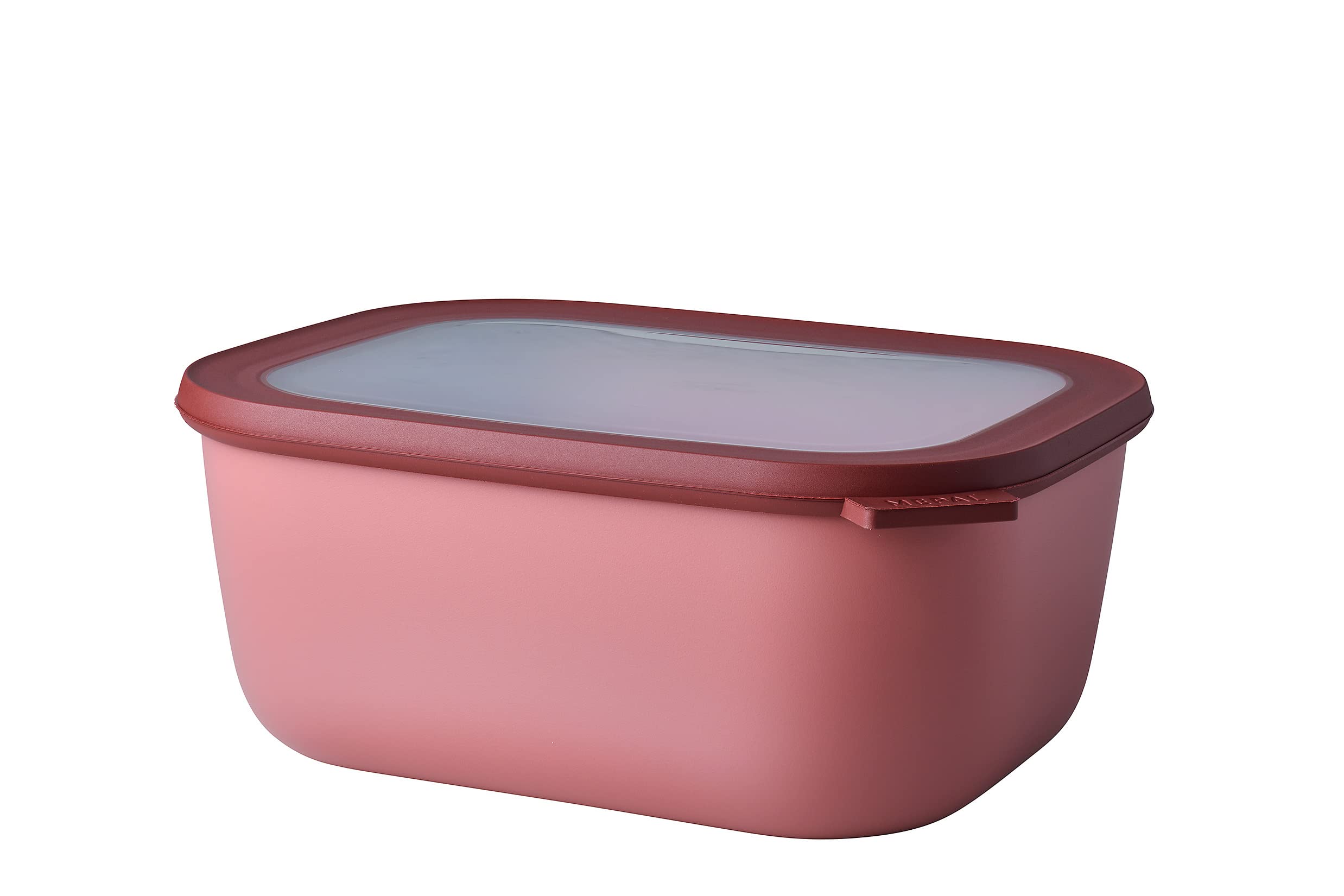 Mepal – Multi Bowl Cirqula Rectangular – Food Storage Container with Lid - Suitable as Airtight Storage Box for the Fridge & Freezer, Microwave Container & Servable Dish – 3000 ml – Vivid mauve