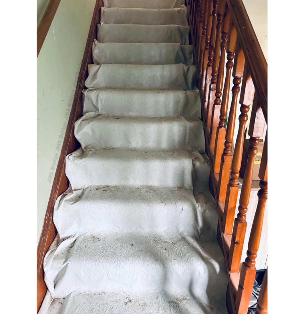 Staircase Dust Sheets for Decorating, 24ft x 3ft, Stairway Runner Cotton Dust Sheet for Painting, Home Decor, Fabric Cover Sheets for Floors, Corridors, Furniture, Dirt and Protector Roll (1 x CT243)