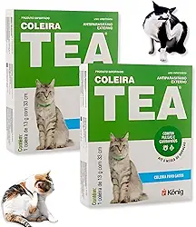 Kit 02 Coleiras Antipulga e Carrapato TEA para Gatos